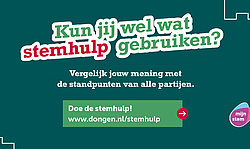 Afbeelding met oproep de stemhulp MijnStem te gebruiken