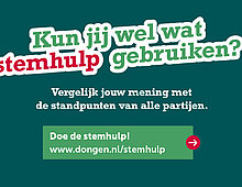 Afbeelding met oproep de stemhulp MijnStem te gebruiken