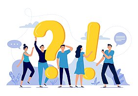People ask frequently asked questions. FAQ, person asking question, mens and womens questions and answers vector illustration. Internet experience sharing platform concept. Online forum users People ask frequently asked questions. FAQ, person asking question, mens and womens questions and answers vector illustration. Internet experience sharing platform concept. Online forum users